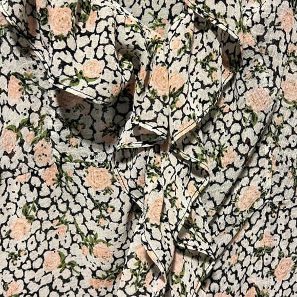 Free People Sheer Floral Midi Dress Tunic Top Gigi Ruffle High Low Hem - Picture 8 of 16